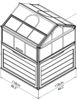 Canopia® By Palram Plant Inn™ Raised Bed Greenhouse, 4' X 4' -Garden Pro Shop 8588308 10V tif