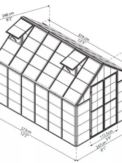 Canopia® By Palram Harmony™ Snap & Grow Greenhouse, 8' -Garden Pro Shop 8591044 05V jpg