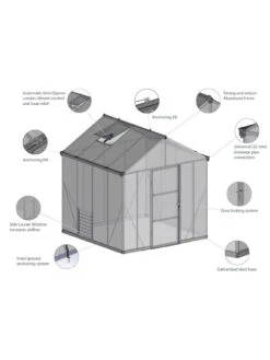 Canopia® By Palram Glory™ Greenhouse, 8' -Garden Pro Shop 8591547 17v