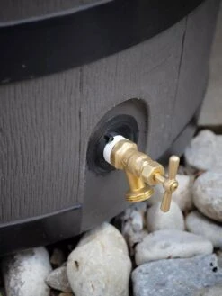 Round Rain Barrel With Planter, 35 Gallons 13 Round Rain Barrel With Planter, 35 Gallons -Garden Pro Shop 8612856BK 10V tif