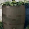 Round Rain Barrel With Planter, 35 Gallons -Garden Pro Shop 8612856WALNT 05V tif